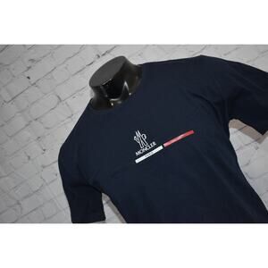 Montcler Paris T-Shirt Mens Size 2XL Blue Cotton Short Sleeve Raised Logo